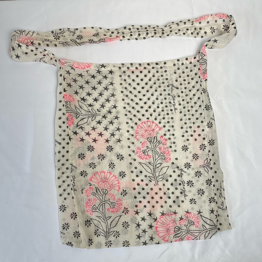 Free People Linen Cloth Lightweight Shopping Tote Bag Tan Boho